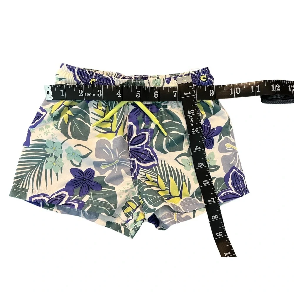 Carter's Boys Tropical Floral Swim Trunks Blue Purple Print Shorts 12M (0952)